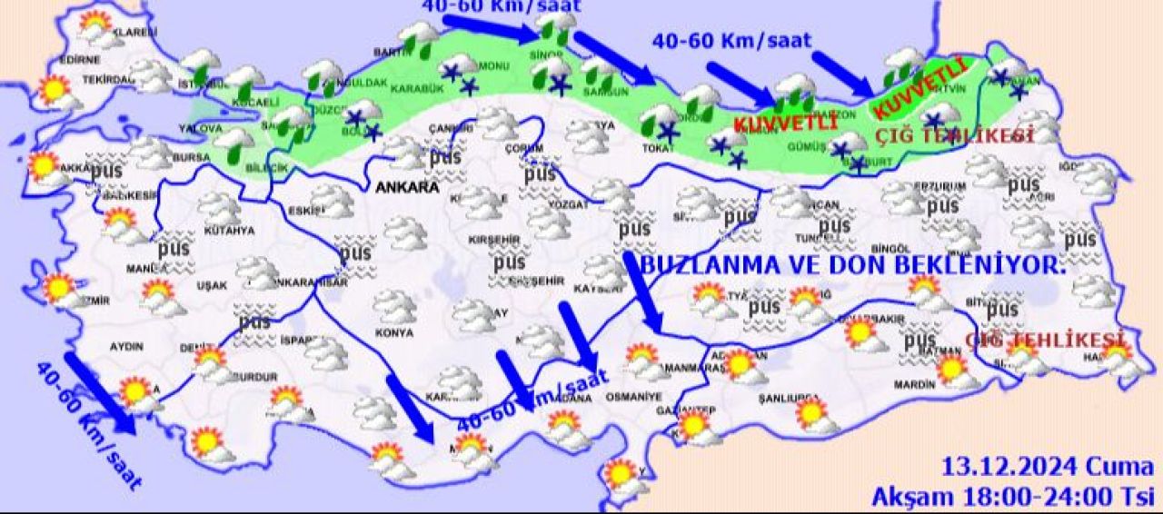 Meteoroloji'den kar uyarısı! 7 ilde turuncu ve sarı alarm verildi: Çok şiddetli yağacak - 4. Resim