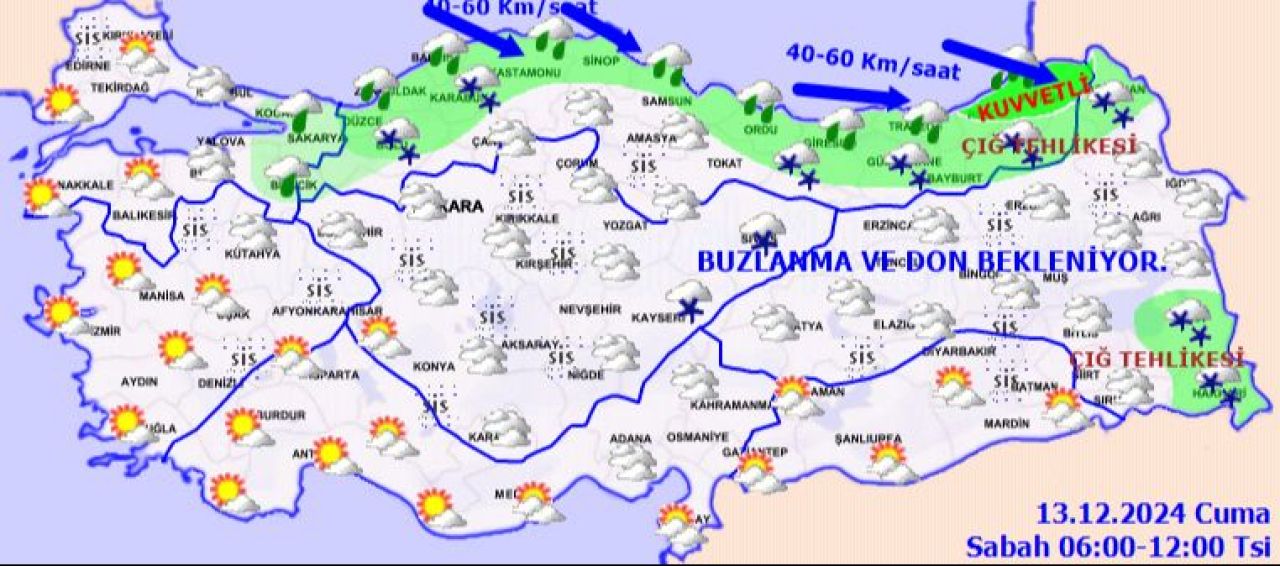 Meteoroloji'den kar uyarısı! 7 ilde turuncu ve sarı alarm verildi: Çok şiddetli yağacak - 1. Resim