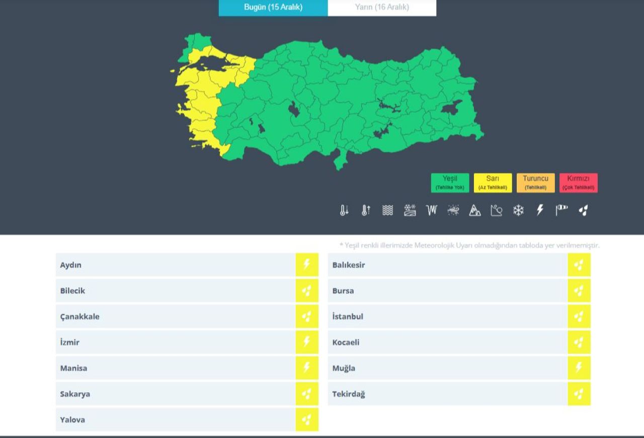 Meteoroloji İstanbul dahil 13 il için sarı kodla saat vererek uyardı! Yağış çok kuvvetli geliyor - 3. Resim