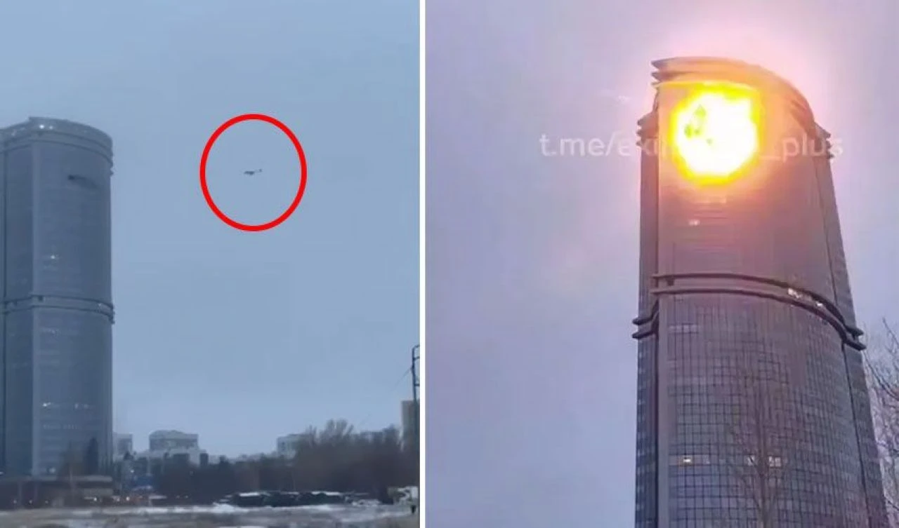 Ukrayna'dan Rusya'nın üçüncü başkentine 11 Eylül'ü anımsatan saldırı! O anlar kameralara saniye saniye yansıdı - 1. Resim