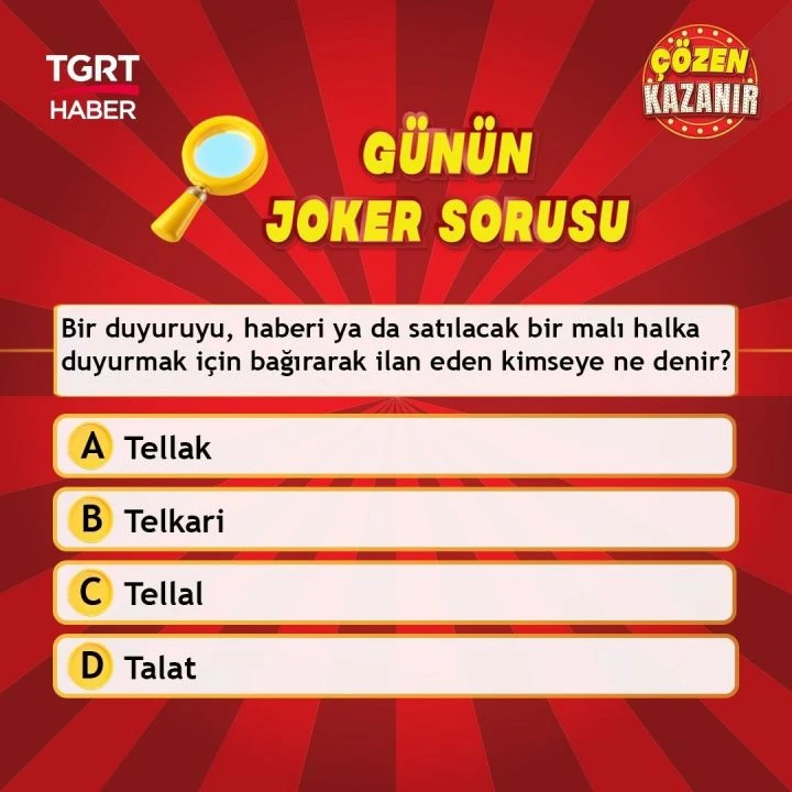 Çözen Kazanır günün sorusu belli oldu (24 Aralık 2024)