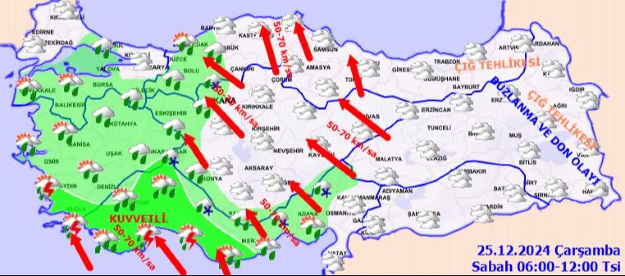 Meteoroloji'den 17 il için turuncu ve sarı uyarı: Kuvvetli sağanak ve fırtına geliyor - 1. Resim