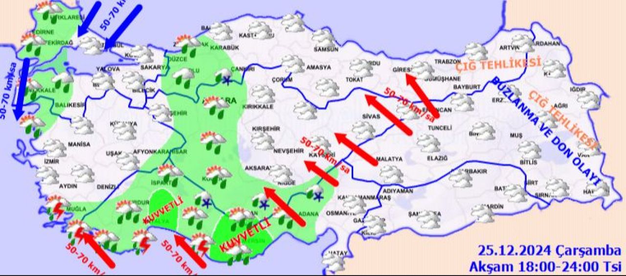 Meteoroloji'den 17 il için turuncu ve sarı uyarı: Kuvvetli sağanak ve fırtına geliyor - 4. Resim