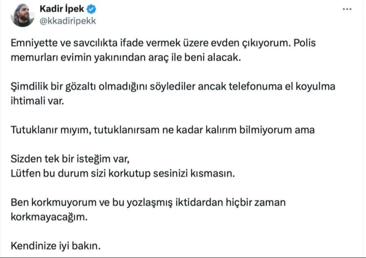 Kadir ipek tutuklandı mı