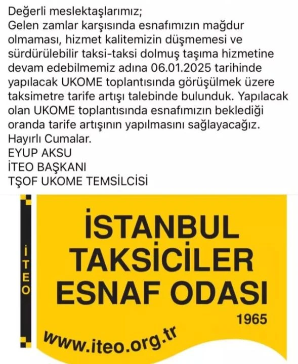 Taksiciler harekete geçti! Asgari ücretin ardından zam istediklerini açıkladılar: Gözler 6 Ocak'ta - 3. Resim