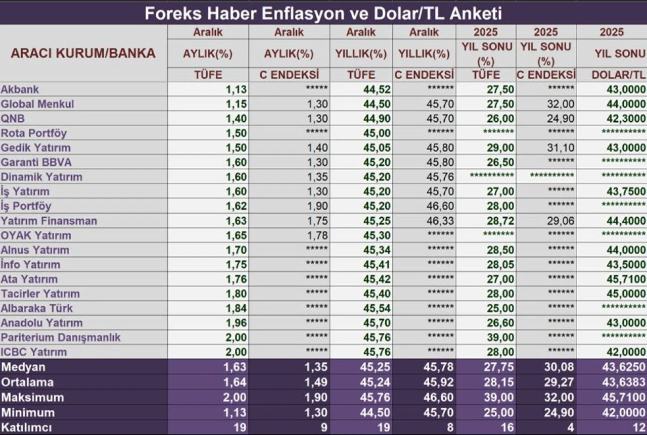 Tam 12 kurum dolar TL fiyatı için 2025 tahminini paylaştı! İşte doların 2025 patikası - 3. Resim