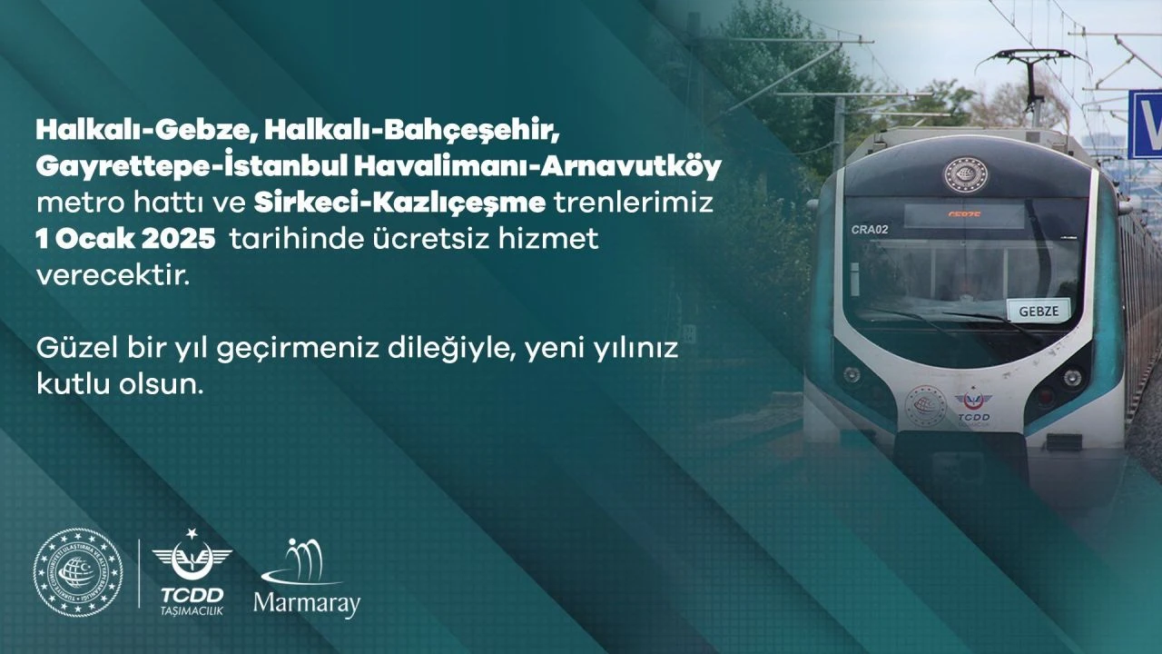 1 Ocak'ta Marmaray ücretsiz mi? İstanbul'da ulaşım bedava oluyor
