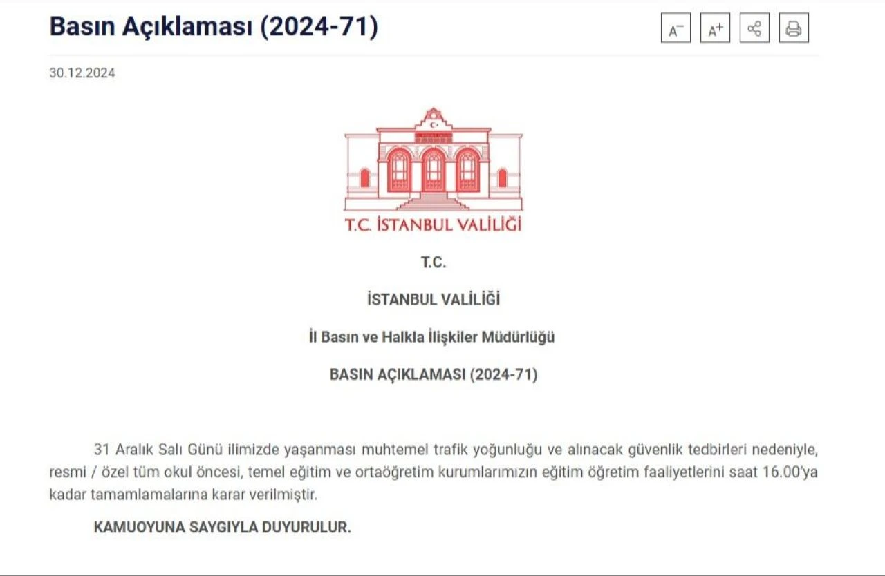 İstanbul Valiliği'nden okul saatleriyle ilgili flaş karar! - 1. Resim
