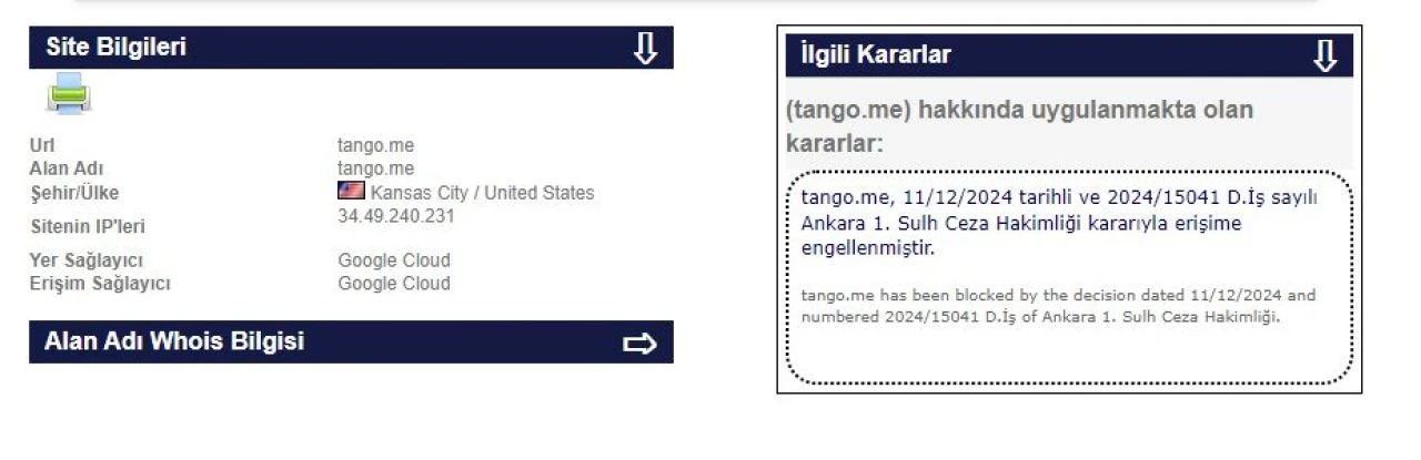Tango'ya neden erişim engeli getirildiği gündem oldu