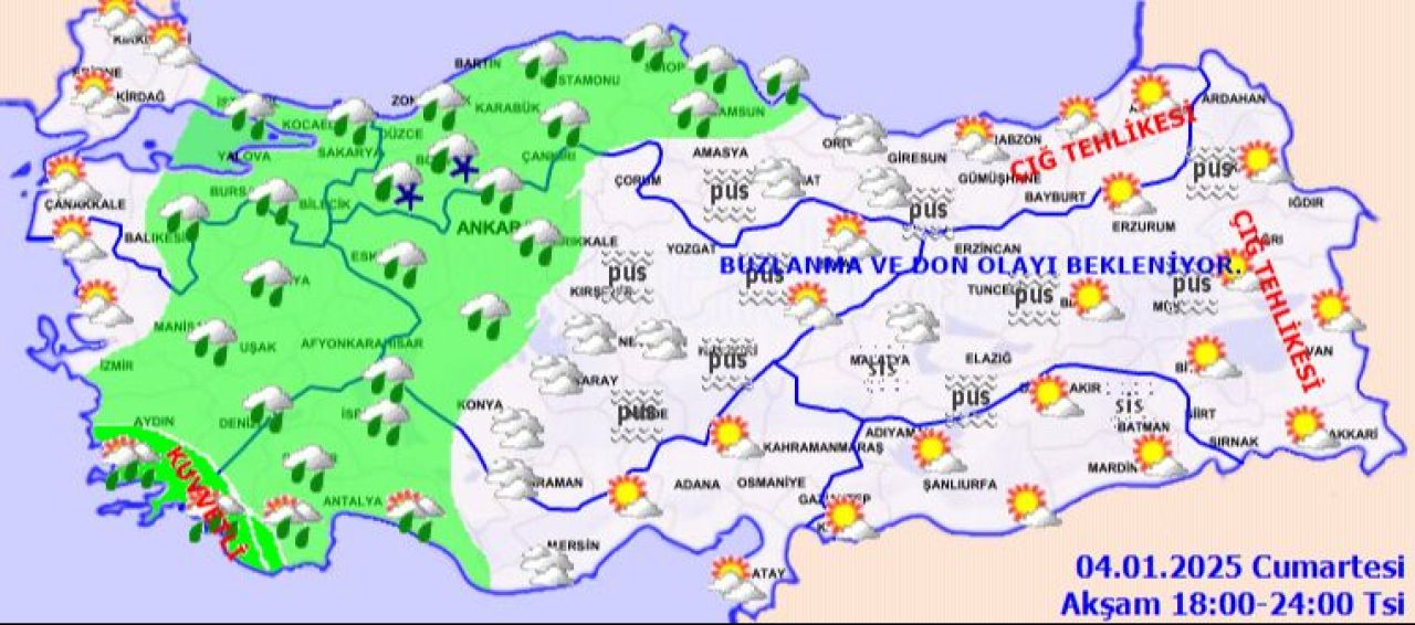 Meteoroloji'den turuncu ve sarı alarm: Hiç durmadan yağacak! İşte 4 Ocak 2025 il il hava durumu - 3. Resim