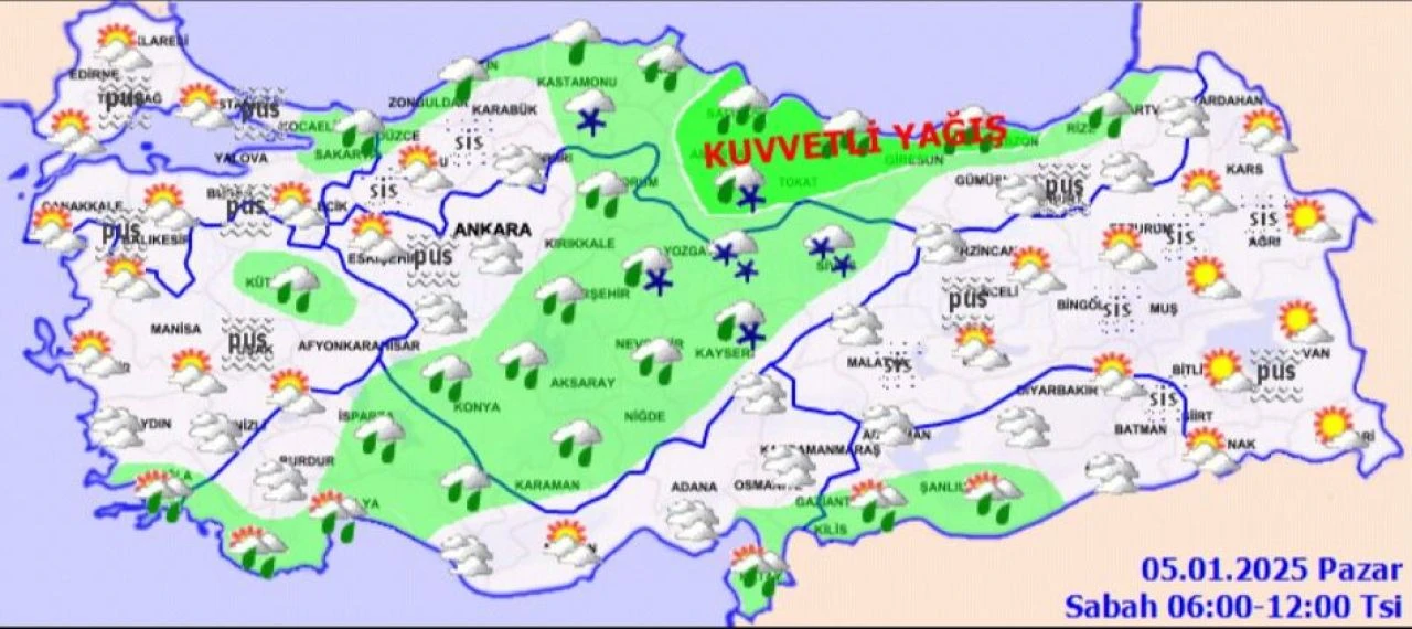 Meteoroloji uyardı kar fırtınası ve sağanak geliyor! İşte 5 Ocak Pazar günü hava durumu - 1. Resim