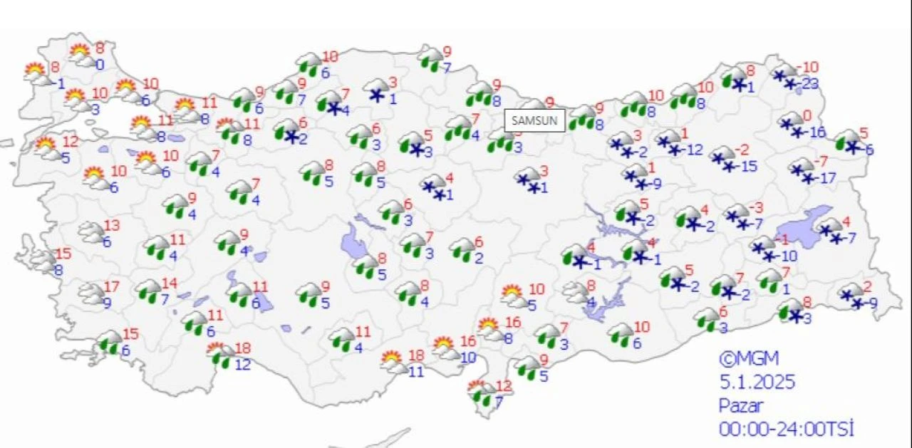 Meteoroloji uyardı kar fırtınası ve sağanak geliyor! İşte 5 Ocak Pazar günü hava durumu - 3. Resim