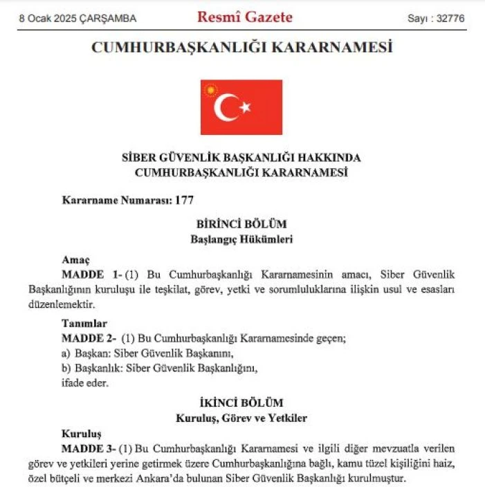 Siber Güvenlik Başkanlığı ile ilgili bilinmeyenlere ilk kez Tgrthaber.com ulaştı! Meğer 27 yıl önce kurulacakmış