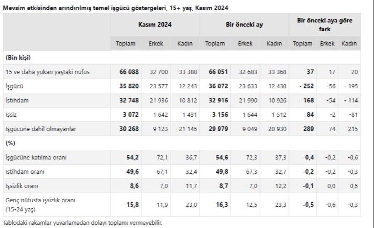 TÜİK açıkladı! Kasım ayı işsizlik rakamları belli oldu - 2. Resim