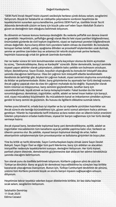 DEM Parti heyeti Edirne'de! Selahattin Demirtaş görüşmesi sonrası ilk açıklama: 'Sürece desteği tam' - 3. Resim
