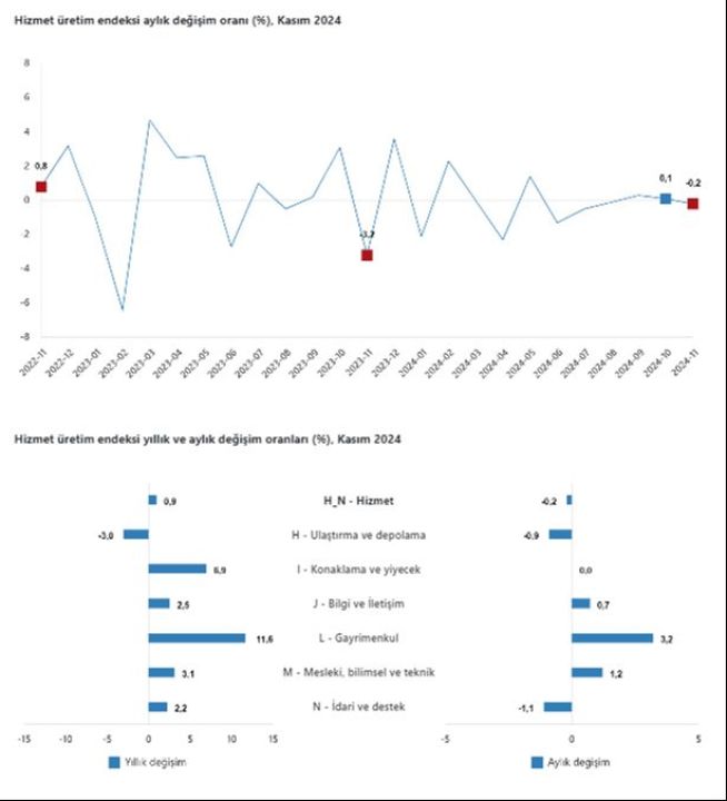TÜİK açıkladı: Hizmet üretim endeksi kasım ayında geriledi - 2. Resim