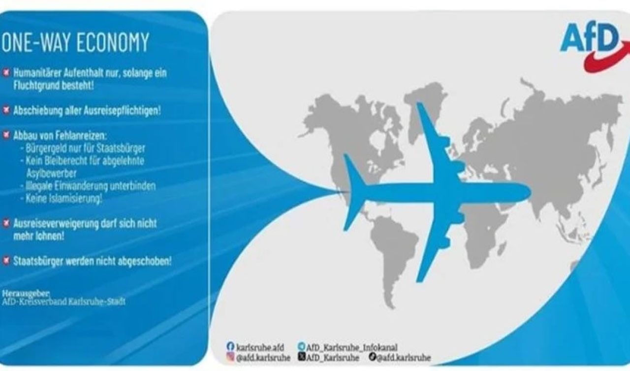 Almanya'da aşırı sağcı AfD partisinden göçmenlere karşı 'tek yön bilet' kampanyası! Tepkiler çığ gibi - 1. Resim