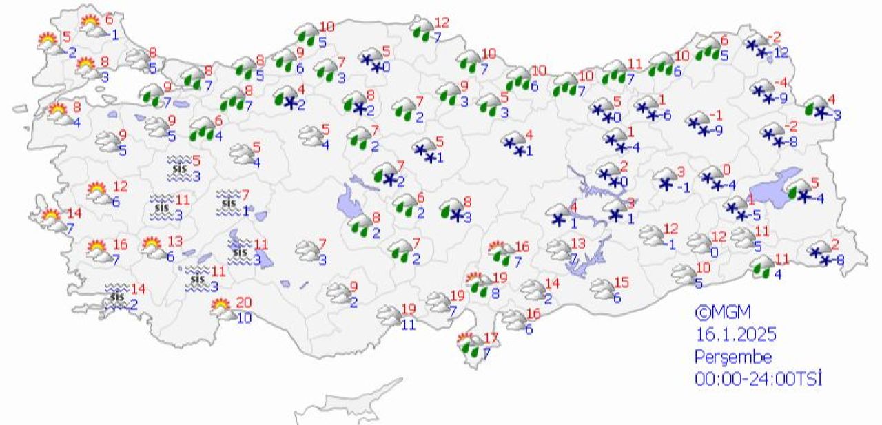 Meteoroloji'den son dakika kar alarmı! 3 il için sarı kodlu duyuru yapıldı | 16 Ocak hava durumu - 1. Resim