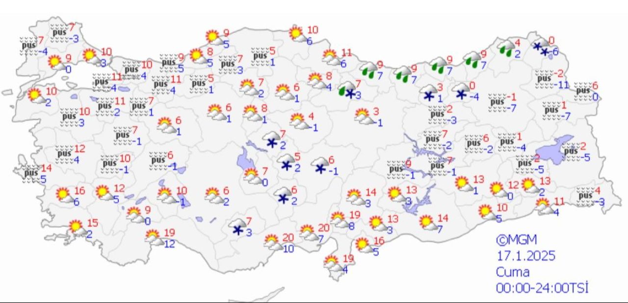 Meteoroloji hafta sonu hava durumu raporunu yayımladı! Pus, yağış, kar uyarısı bir arada! - 2. Resim