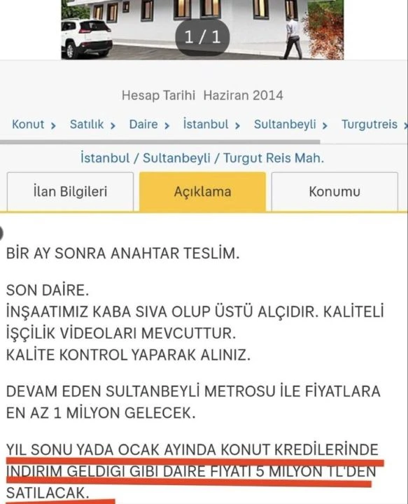 Fırsatçılar pozisyon aldı! Konut kredisi faizine bağlı zam uyarısı ev ilanlarında yer almaya başladı - 4. Resim
