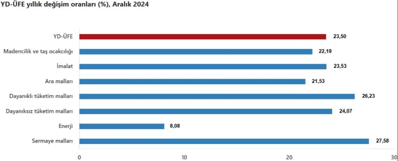 TÜİK açıkladı! Yurt dışı üretici fiyat endeksi Aralık ayında arttı
