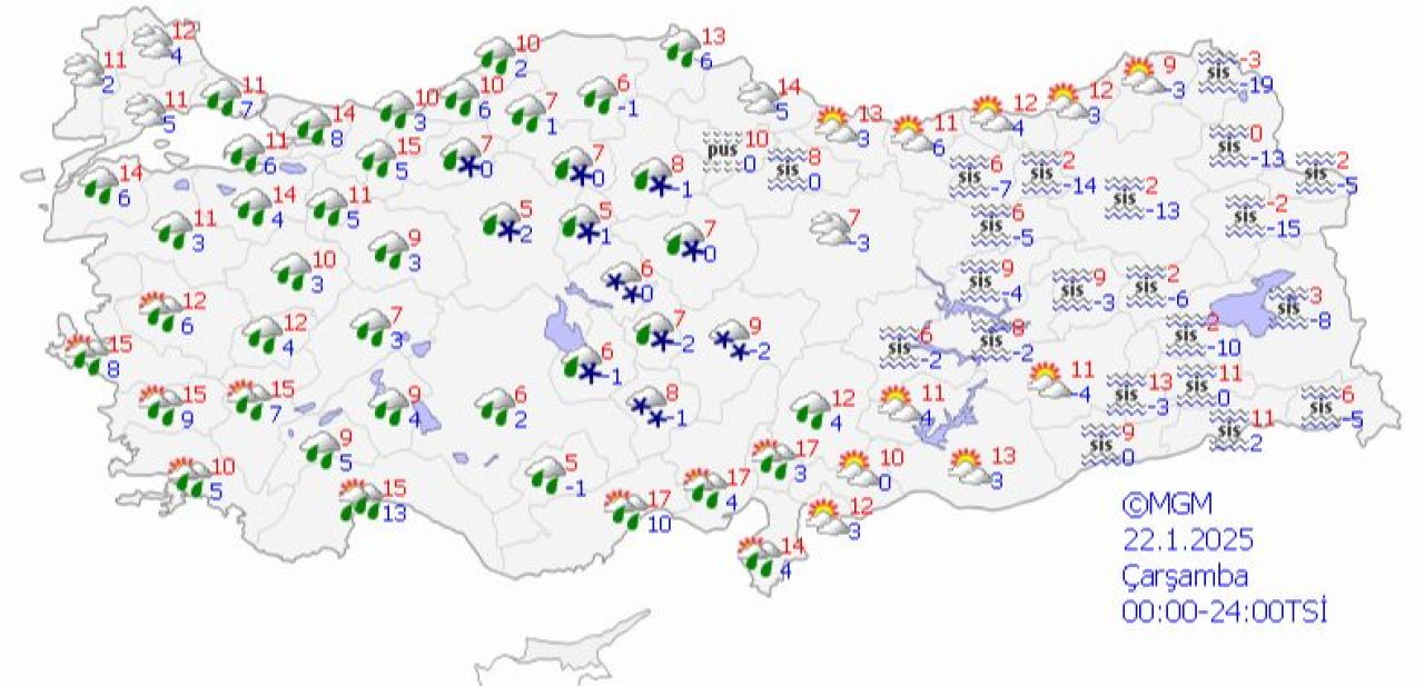 Meteoroloji İstanbul dahil 40 için uyardı! Soğuk, yağmur, kar geliyor | 22 Ocak Hava durumu - 1. Resim