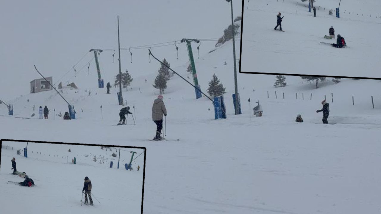 Bolu'daki otel faciasından sonra tepki çekmişti! Tatilcilerin kayak keyfi devam ediyor