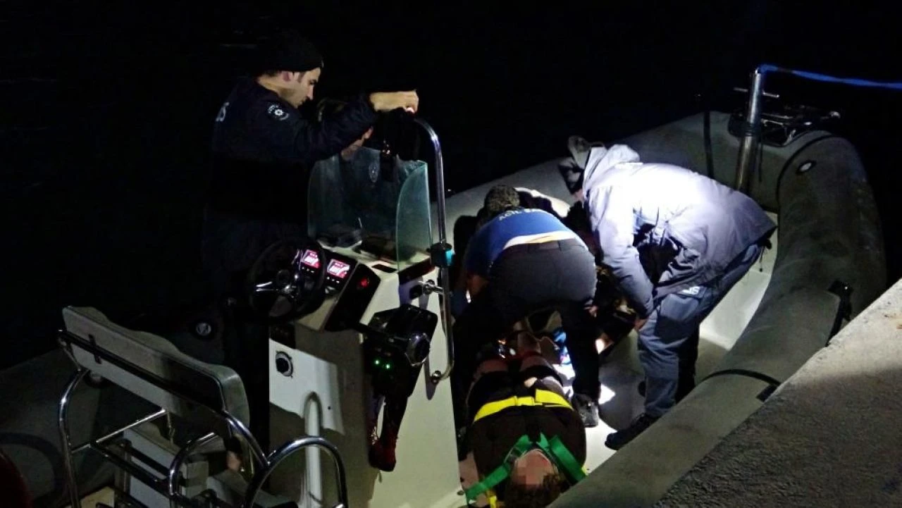 Falezlerden düştü, yardım çığlıkları geceyi inletti