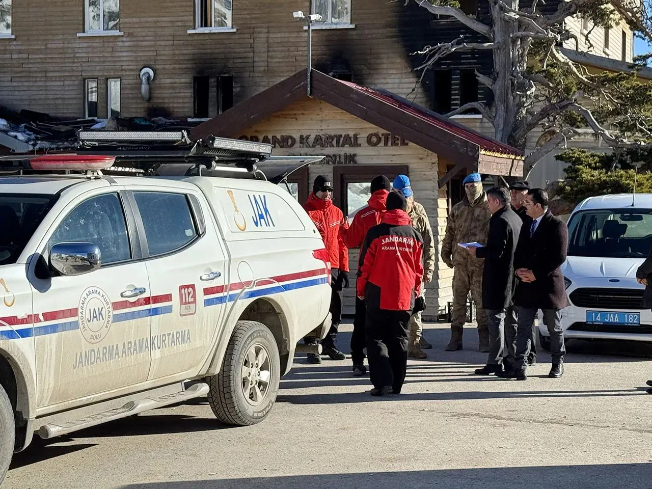 Kartalkaya'da yangın sırasında