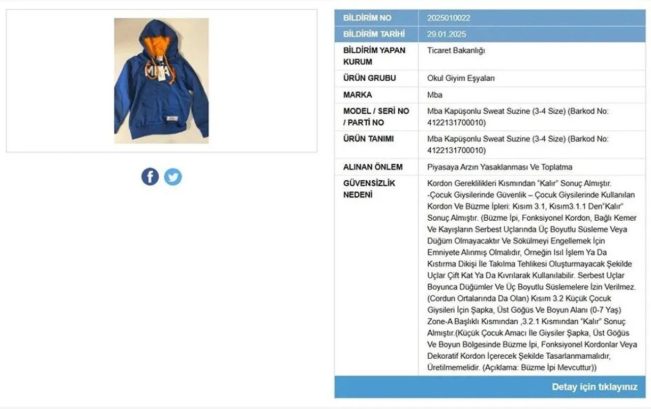 Veliler dikkat! Bakanlık harekete geçti: Bir okul kıyafetini 'tehlikeli' olduğu için piyasadan toplatıyor