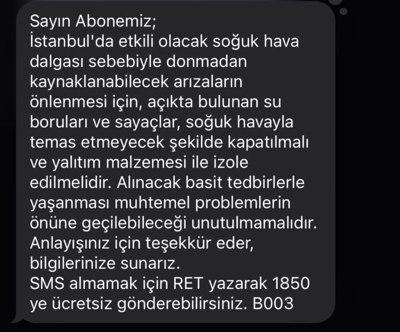 İSKİ'den kar yağışı öncesi uyarı! İstanbulluların telefonuna bu mesaj gitti