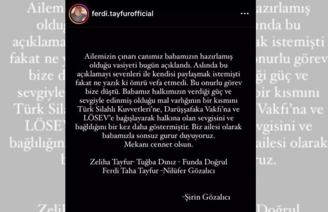 Ferdi Tayfur'un vasiyeti ortalığı karıştırdı! Tüm mal varlığına tedbir ve kayyum talebi - 1. Resim