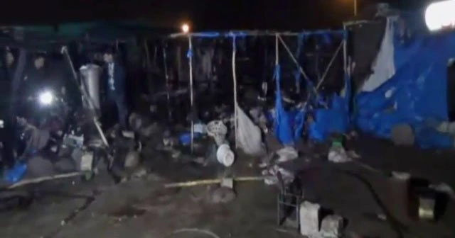 Suriyeliler'in çadırı yandı, 2 ölü