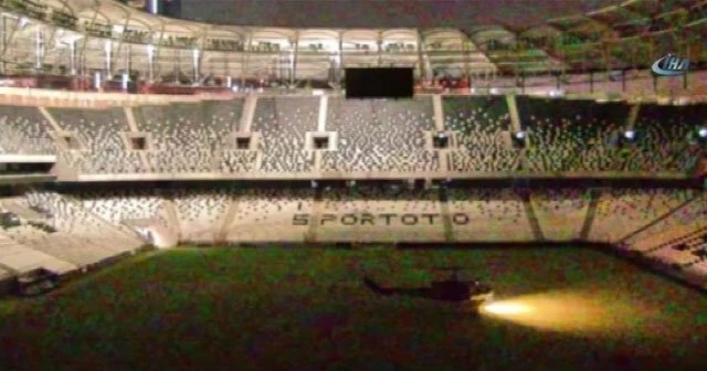 Helikopter Vodafone Arena’ya böyle indi