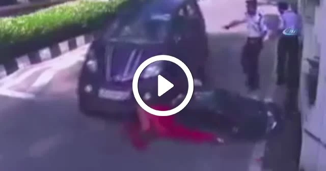 Kadın sürücü aracını bir türlü durduramadı