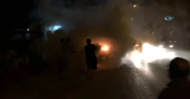 İşçi dolu servis alev alev yandı
