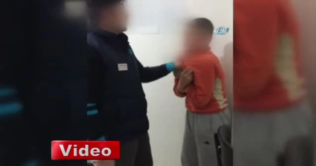 13 yaşındaki çocuğu dövüp kameraya kaydetti