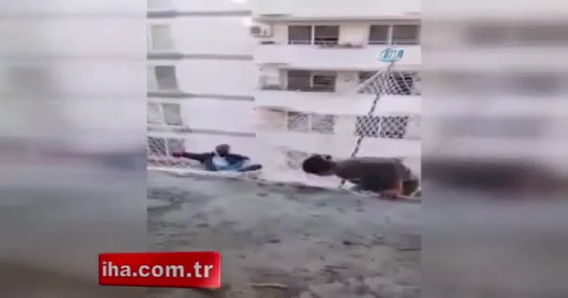 İnşaat işçilerinin tehlikeli testi kamerada