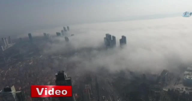 İstanbul’da havadan görüntülenen sis mest etti