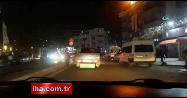 Kamyon kasasında tehlikeli yolculuk kamerada