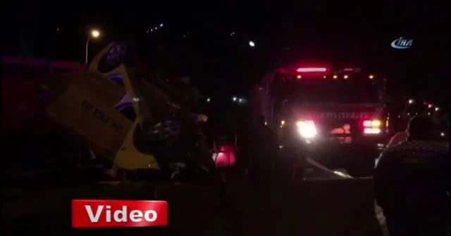 Ticari taksi içindeki yolcularla takla attı: 1 ölü, 2 yaralı
