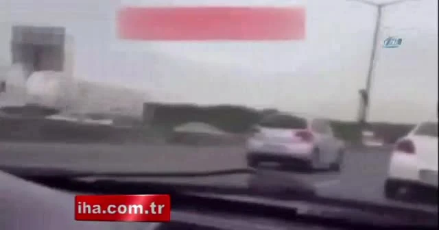 Trafik magandasının ölümle oyunu kamerada