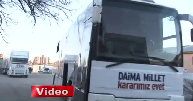 AK Parti'nin seçim otobüsüne saldırı