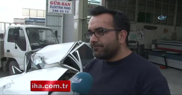 Freni boşalan kamyonet park halindeki araçlara çarptı