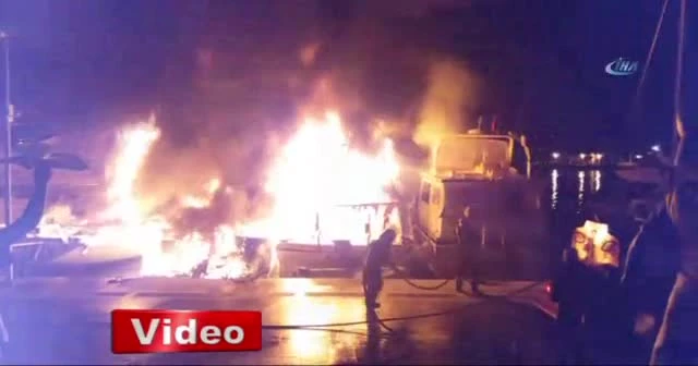 Marmaris'te yat yangını: 1 ölü 1 yaralı
