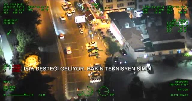 Asayiş uygulaması havadan böyle görüntülendi