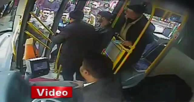 Otobüs şoförüne tekmeli saldırı