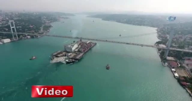 Türk Akımı için gelen dev gemi havadan görüntülendi