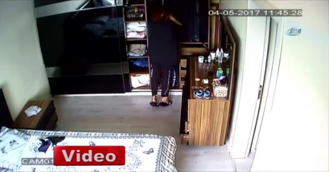 Yatak odasına kamera taktı, hırsız komşusu çıktı