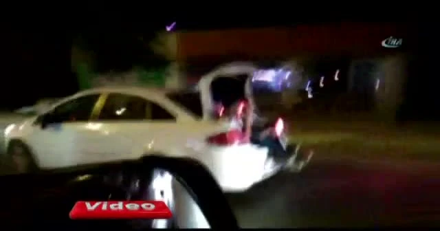 Denizli'de trafikte pes dedirten görüntü